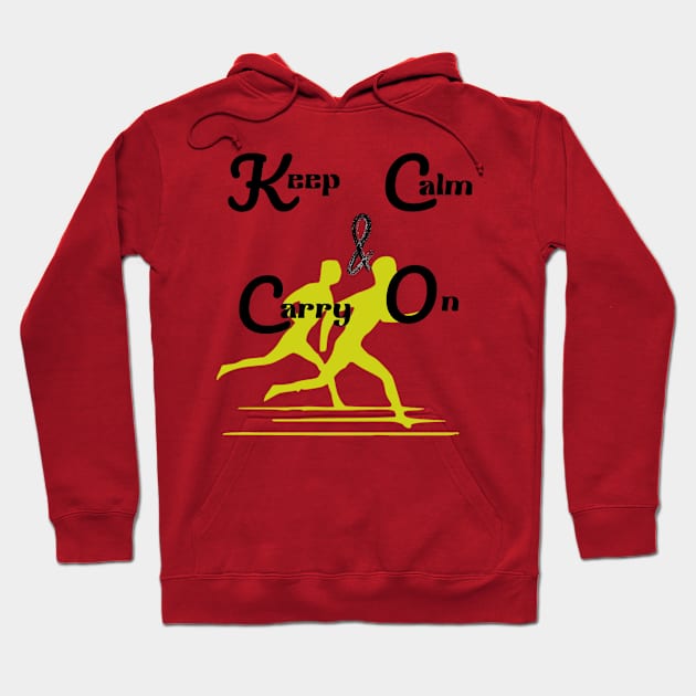 keep calm & carry on - Quotes printed Hoodie by Sahila Shopping